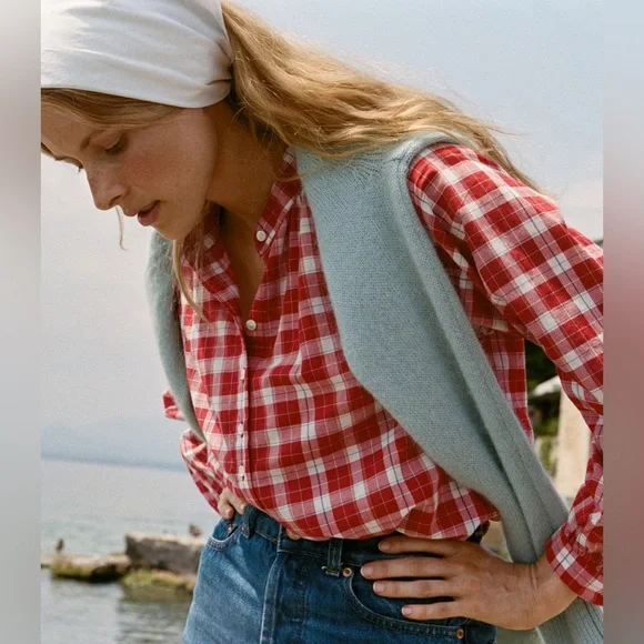 DÔEN Holde Top In Alsace Plaid | Size S | Like New - Picture 3 of 16